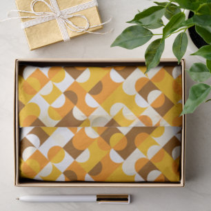 Chic Sunny Yellow Orange Brown Circles Art Pattern Seidenpapier