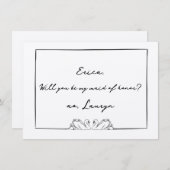 Chic Swan Ästhetische Trauzeugin Vorschlagskarte Dankeskarte (Vorne/Hinten)