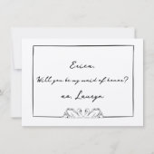 Chic Swan Ästhetische Trauzeugin Vorschlagskarte Dankeskarte (Vorderseite)