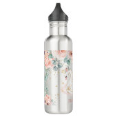 Chic Swan Princess Blush Pink Poppies Rose Floral Edelstahlflasche (Links)