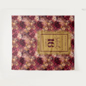 Chic Sweet 16 Blush Burgundy Gold Dekor Banner Wandteppich (Vorderseite (Horizontal))