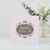 Chic Sweet 16 Geburtstagsparty Einladung (Lavendel (Stehend Vorderseite)