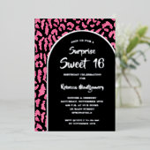 Chic Sweet 16 Leopard Print Birthday Gold Folieneinladung (Stehend vorne)