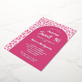 Chic Sweet 16 Leopard Print Birthday Silver Folieneinladung (Gedreht)