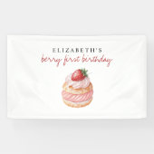 Chic Sweet Berry First Birthday Banner (Horizontal)