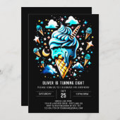 Chic Sweet Boys Boy Ice Cream Geburtstag Einladung (Vorne/Hinten)