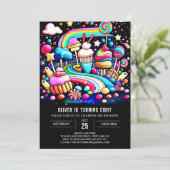 Chic Sweet Celebration Birthday Einladung (Stehend Vorderseite)