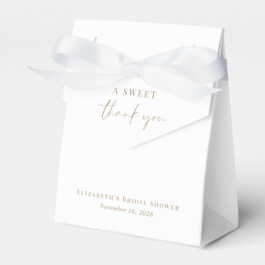 Chic Sweet Danke an White Gold Brautparty Geschenkschachtel (Vorderseite)