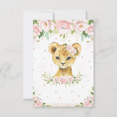 Chic Sweet Lion Blush Pink Bläsernchen Baby Dusche Dankeskarte (Rückseite)