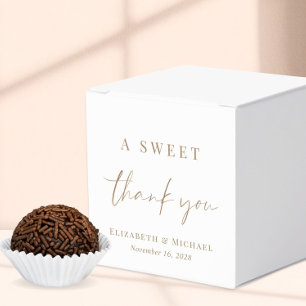 Chic Sweet Vielen Dank Gold Script Hochzeit Geschenkschachtel