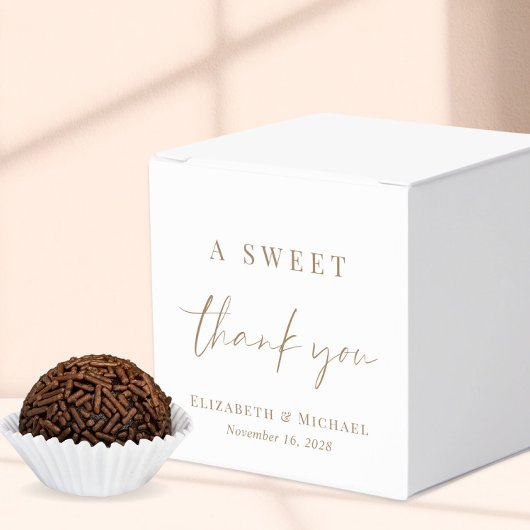 Chic Sweet Vielen Dank Gold Script Hochzeit Geschenkschachtel