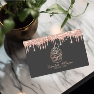Chic Sweets Cupcake Rose Gold Tropfen Bäckerei Visitenkarte