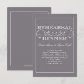 Chic Swirl Gray Probe Dinner Einladung (Vorne/Hinten)