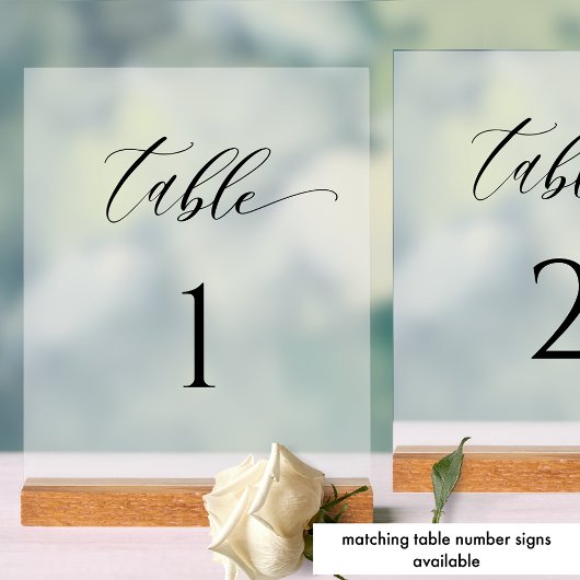 Chic Table Wedding Plan Card Mattierter Stil Acrylschild
