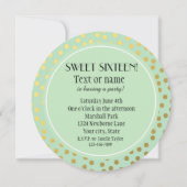 Chic-tadelloses Gold punktiert 16. Geburtstag Einladung (Rückseite)