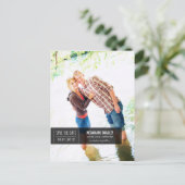 Chic Tag Save the Date Postcard - Schwarz Ankündigungspostkarte (Stehend Vorderseite)