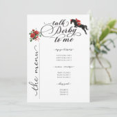 Chic Talk Derby to Me Race Race Party Reittier Menükarte (Stehend Vorderseite)