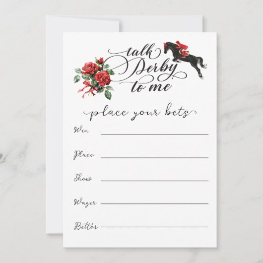 Chic Talk Derby to Me Race Race Party Reittier Mitteilungskarte (Vorderseite)