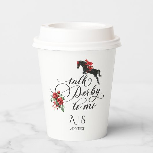 Chic Talk Derby zu mir Party Race Reiten Reittier Pappbecher (Rückseite)