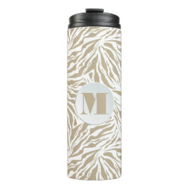 Chic Tan Animal Print Mit Monogramm Thermosbecher