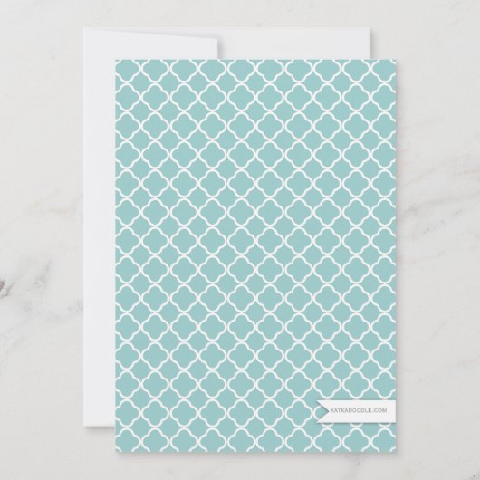 Chic Tan & Aquamarin Teapot Brautparty Tee Party Einladung (Rückseite)