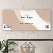 Chic Tan Boho Website Logo Event QR Code Banner