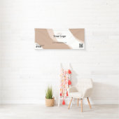 Chic Tan Boho Website Logo Event QR Code Banner (Insitu)