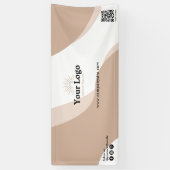 Chic Tan Boho Website Logo Event QR Code Banner (Vertikal)