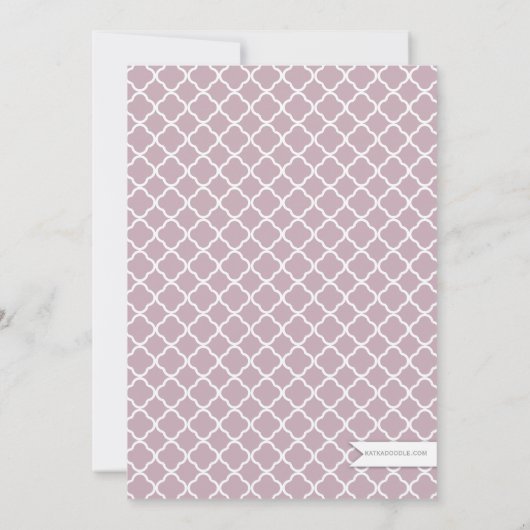 Chic Tan & Lila Teapot Brautparty Tee Party Einladung (Rückseite)