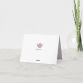 Chic Tan & Lila Teapot Trellis Danke Karte (Rückseite)