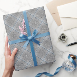 Chic Tartan Blue Gray Black Pattern Geschenkpapier