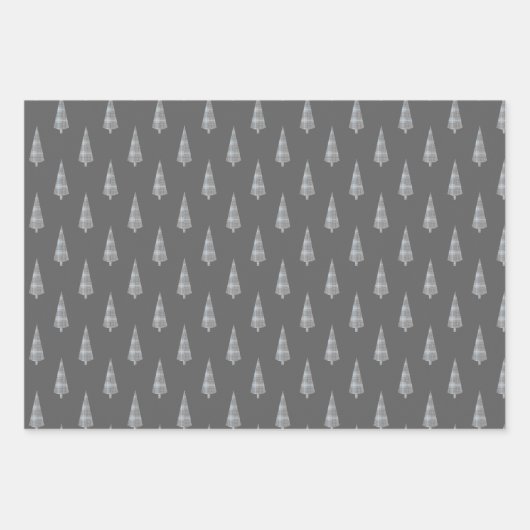 Chic Tartan Blue Gray Black Pattern Geschenkpapier Set (Vorderseite 3)