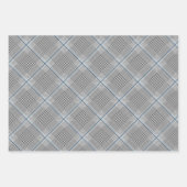 Chic Tartan Blue Gray Black Pattern Geschenkpapier Set (Vorderseite)