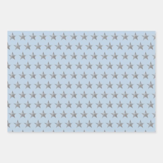 Chic Tartan Blue Gray Black Pattern Geschenkpapier Set (Vorderseite 2)