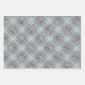 Chic Tartan Blue Gray Black Pattern Geschenkpapier Set (Vorderseite)