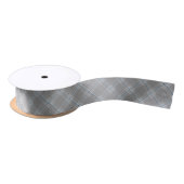 Chic Tartan Blue Gray Black Pattern Satinband (Spule)