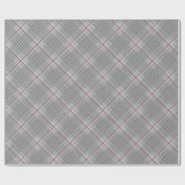 Chic Tartan Burgund, Schwarz und Weiß Geschenkpapier (Flach)