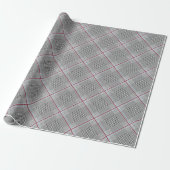 Chic Tartan Burgund, Schwarz und Weiß Geschenkpapier (Ungerollt)