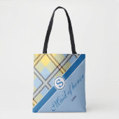 Chic Tartan Custom Monogram Name Script Bridesmaid Tasche (Vorderseite)