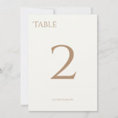 Chic Taupe and Ivory Wedding Tischnummer Card (Vorderseite)