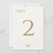 Chic Taupe and Ivory Wedding Tischnummer Card (Rückseite)