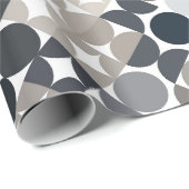 Chic Taupe Beige Grau Schwarz Braun Circles Muster Geschenkpapier (Rolleneckpunkt)