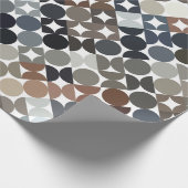 Chic Taupe Beige Gray Tan Brown Circles Muster Geschenkpapier (Ecke)