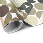 Chic Taupe Beige Light Olive Green Circles Muster Geschenkpapier (Rolleneckpunkt)