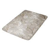 Chic taupe Blumenmuster Badematte (Schrägansicht)