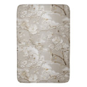 Chic taupe Blumenmuster Badematte (Vorderseite Vertikal)