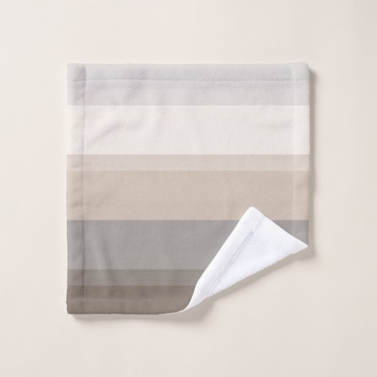 Chic Taupe, Creme und Grau gestreift Badhandtuch Set (Waschlappen)
