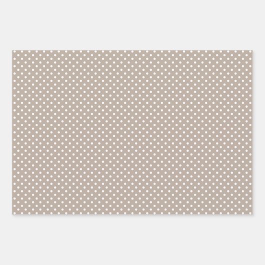 Chic Taupe Gray Tan Brown Polka Dots Muster Geschenkpapier Set (Vorderseite)