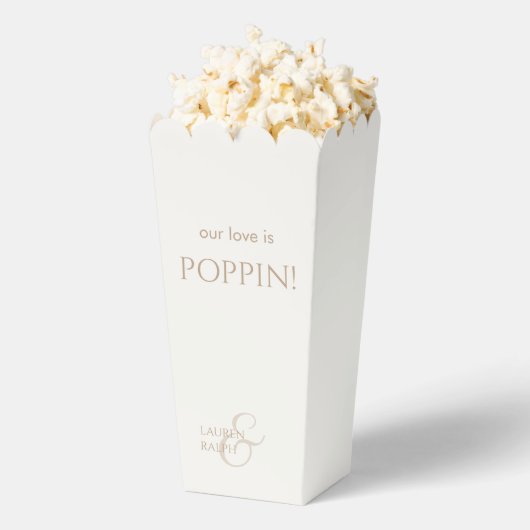 Chic Taupe & Ivory Couple Monogram Popcorn Geschenkschachtel (Geplatzt)
