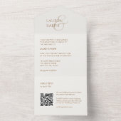 Chic Taupe & Ivory Monogram Initials All In One Einladung (Innen Boden)